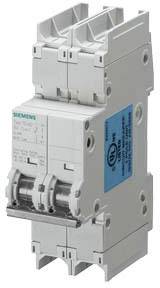 Leistungsschalter von Siemens, zweipolig, dient zum Schutz vor Überlast und Kurzschluss in elektrischen Schaltungen.