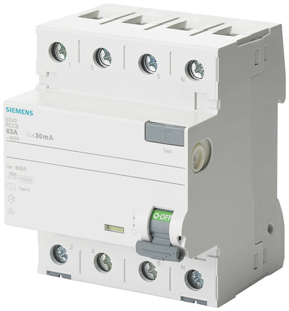 Siemens 5SV37466GV01 5SV3746-6GV01 FI-Schutzschalter A 63A 0.5A 400V