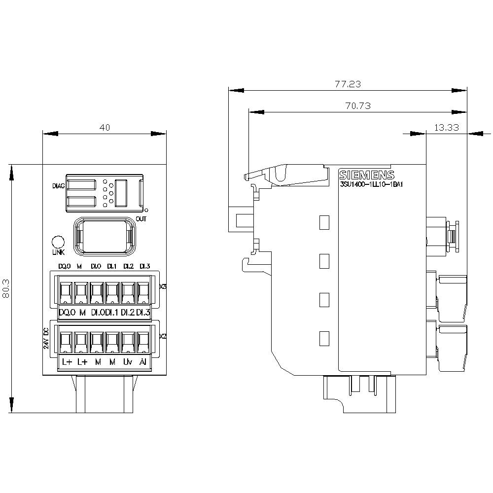 Siemens 3SU14001LL101BA1 3SU1400-1LL10-1BA1 Interface IP20 1St.