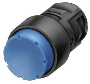 Ein blauer und schwarzer zylindrischer Stecker oder Adapter.
