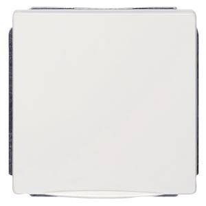 Ein weißer Lichtschalter ohne sichtbare Markierungen oder Verzierungen.