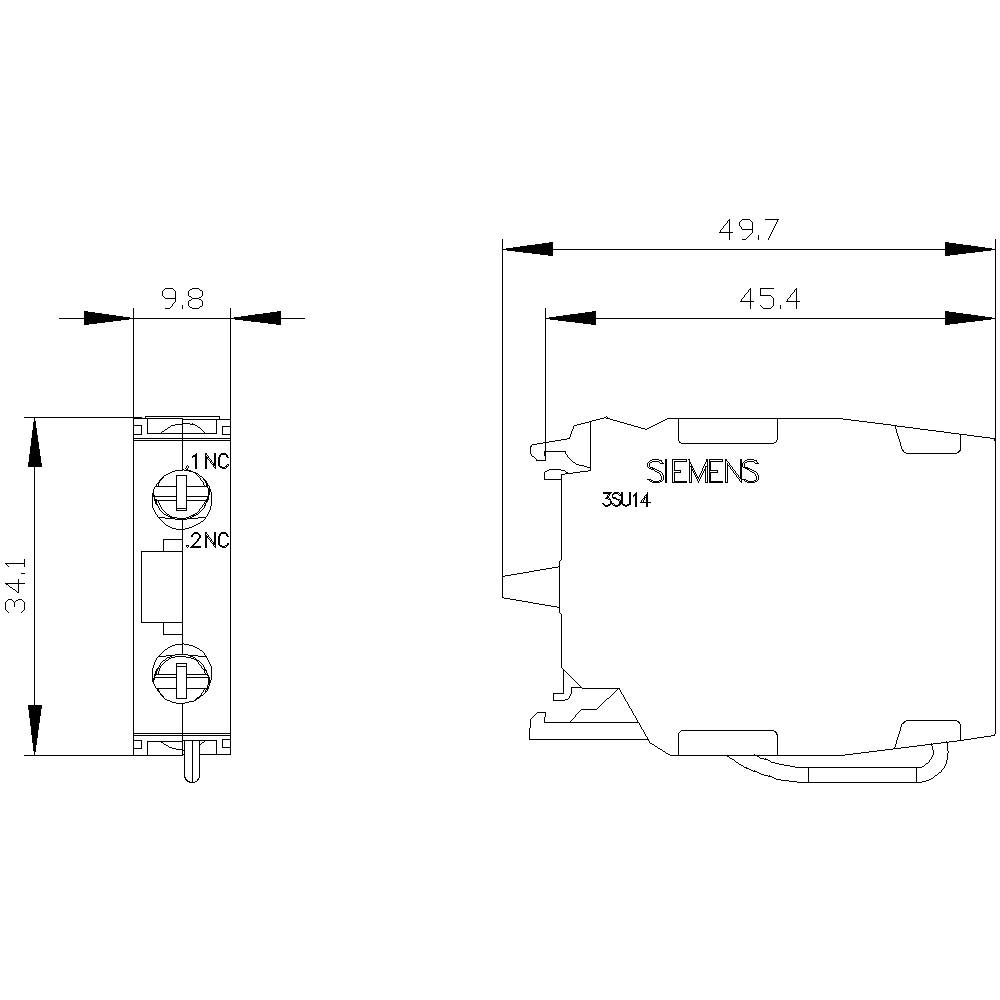 Siemens 3SU1400-1AA10-1HA0 Kontaktmodul 1 Öffner 1 St.