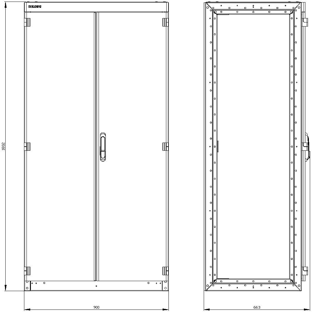 Siemens 8MF1896-3BR5 Schaltschrank 900 x 1800 x 600 Stahl Grau 1St.