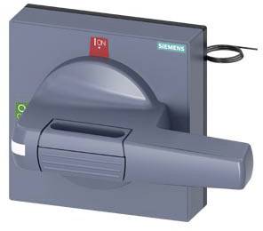 Schalter für elektrische Steuerung mit Siemens-Logo. Hebel in weiblicher Handposition zeigt 
