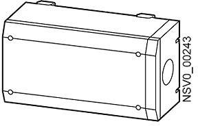 Technische Zeichnung eines rechteckigen Gehäuses mit der Kennzeichnung 'NSV0_00243'.