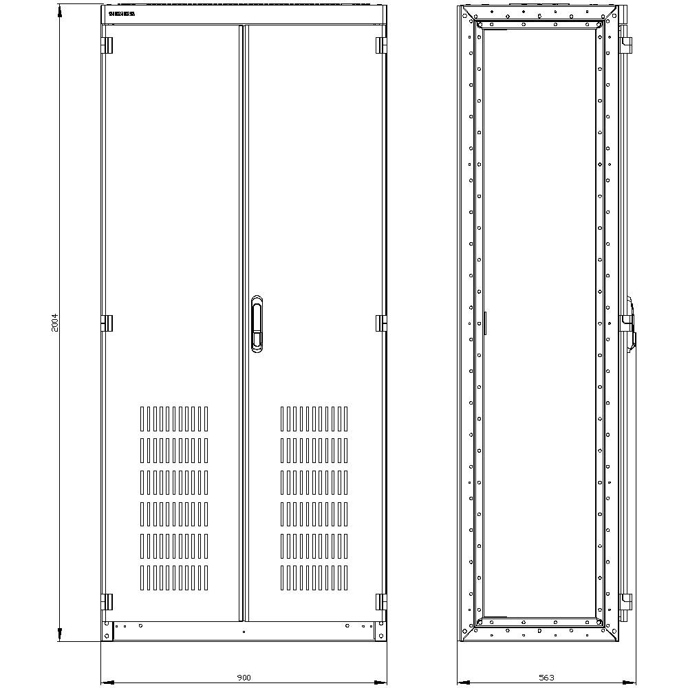 Siemens 8MF1095-3VR4 Schaltschrank 900 x 2000 x 500 Stahl Grau 1 St.