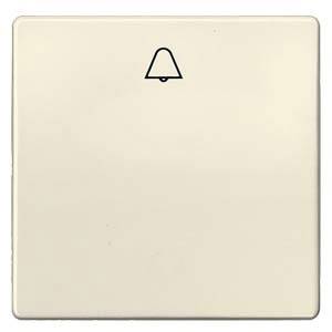 Lichtschalter mit Glockensymbol, beige, für Türklingel oder Alarm.