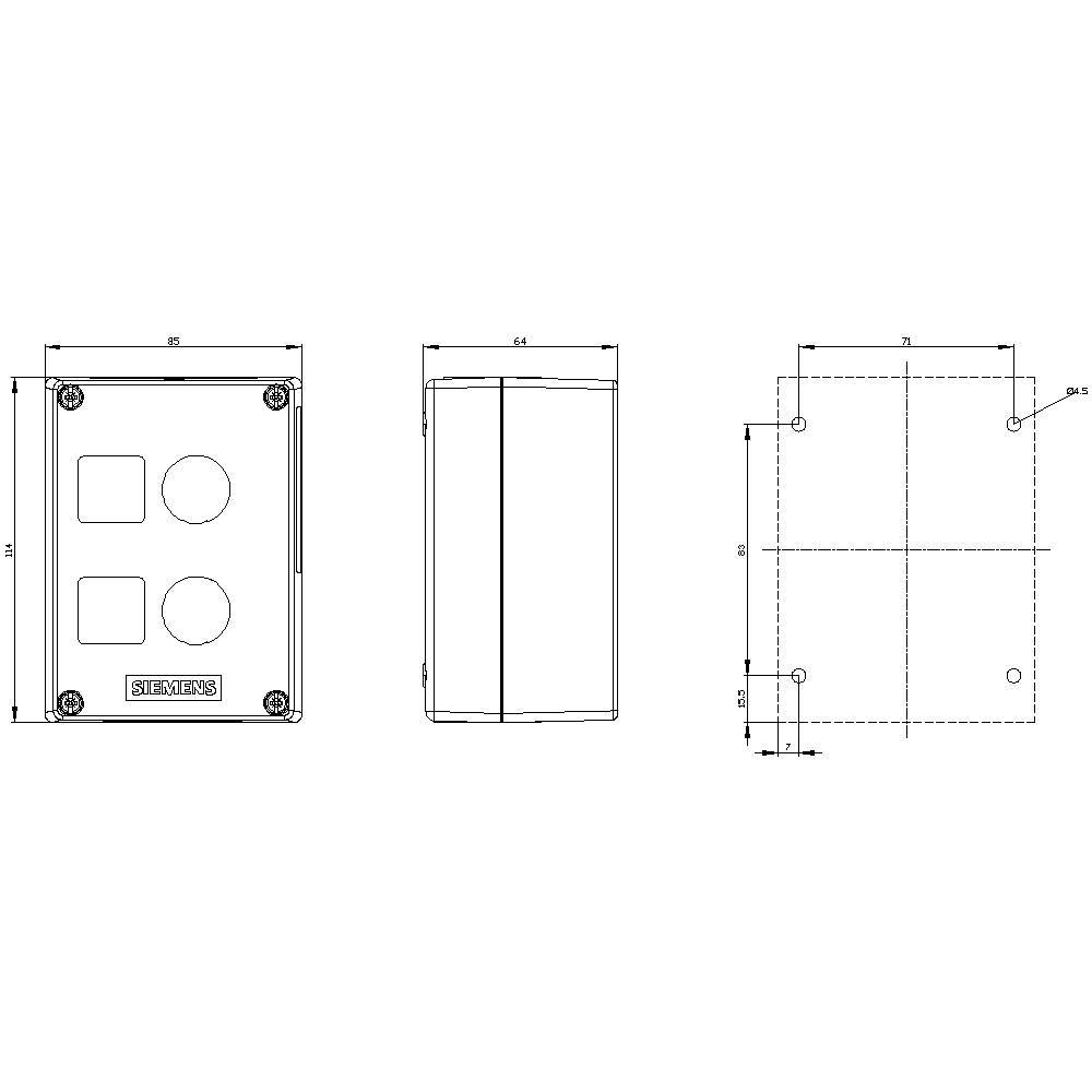 Siemens 3SU18020AA000AB2 3SU1802-0AA00-0AB2 Gehäuse IP66, IP67, IP69/IP69K 1St.