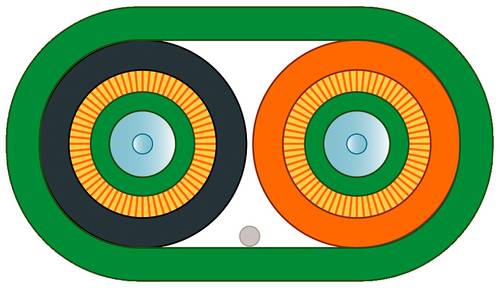 Siemens 6XV18733AH20 Glasfaser LWL Anschlusskabel Grün, Orange, Schwarz 50/125 µ Multimode OM2