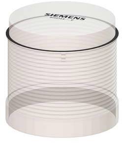 Ein transparenter Zylinder mit dem Aufdruck 'Siemens'. Der Zylinder hat eine spiralige Struktur, die dem Design Stabilität verleiht.