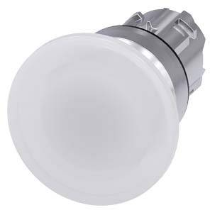 Glühlampe mit weißer Abdeckung, zylindrischer Sockel und silbernen Details.