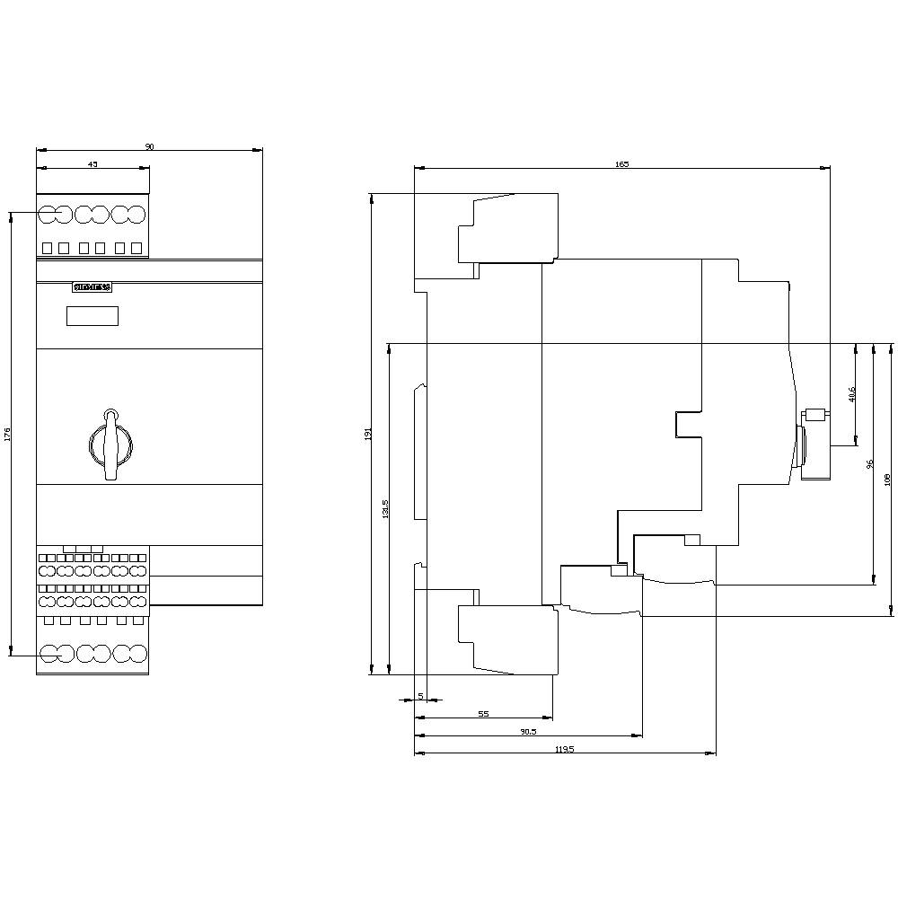 Siemens 3RA6250-2BB32 3RA62502BB32 Wendestarter Motorleistung bei 400V 0.37kW 690V Nennstrom 1.25A