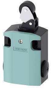 Ein grüner Sicherheitsendschalter mit schwarzem Hebel und zwei seitlichen Montagelöchern, typisch für industrielle Anwendungen.