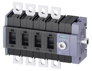 Siemens-Schaltkopf mit metallischen Anschlüssen und Drehmechanismus. Geeignet für industrielle elektrische Schaltanlagen.