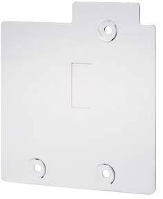 Weiße, rechteckige Abdeckplatte mit drei Löchern zur Befestigung.