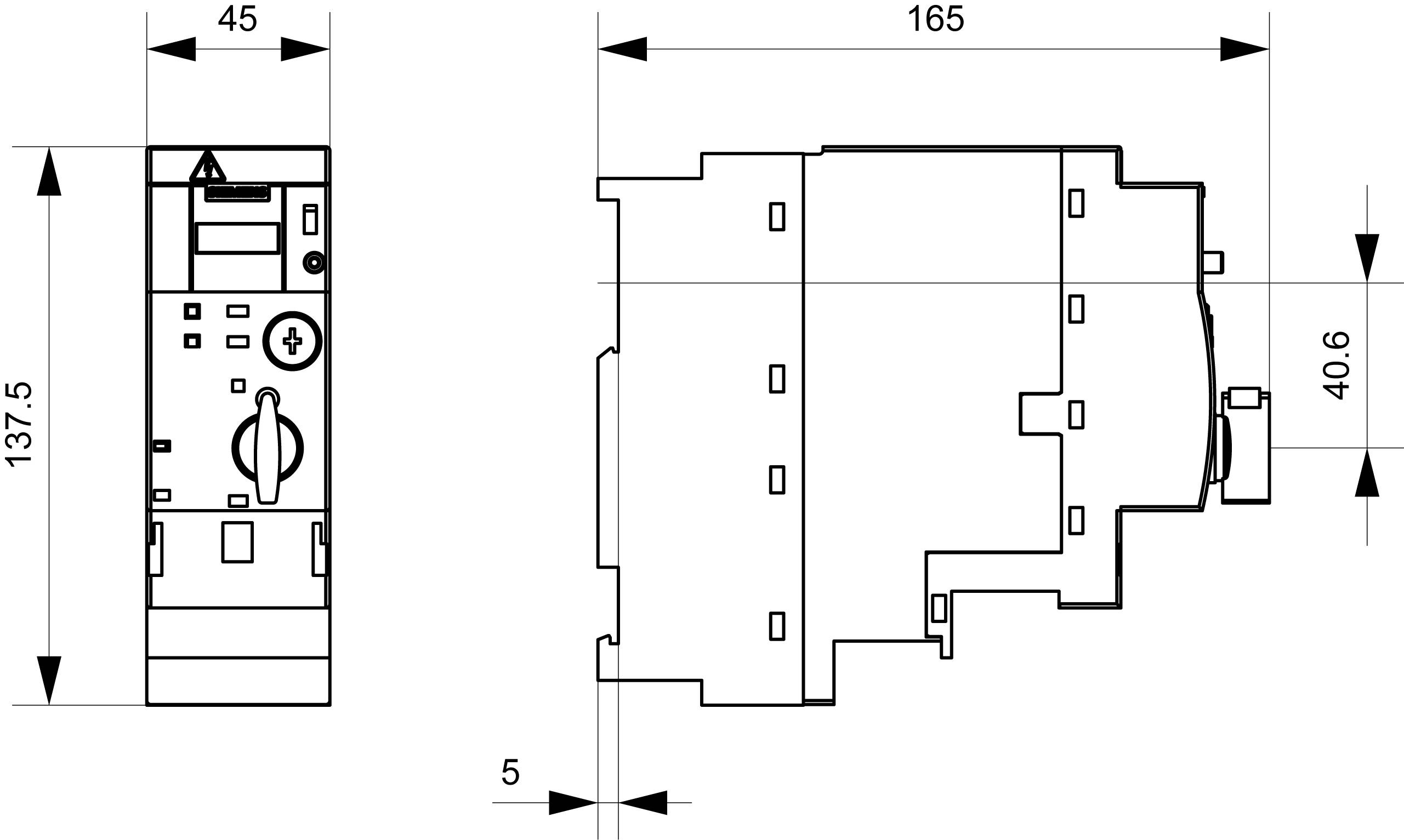 Siemens 3RA6120-0BB30 3RA61200BB30 Direktstarter Motorleistung bei 400V 0.37kW 690V Nennstrom 1.25A