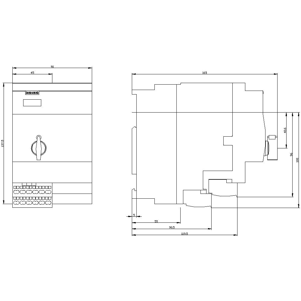 Siemens 3RA6250-2DB33 3RA62502DB33 Wendestarter Motorleistung bei 400V 5.5kW 690V Nennstrom 12A