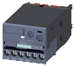 'Siemens Sirius 3RA2813' Steuergerät, zeigt Anschlüsse für 24-240V AC/DC. Geeignet für Steuerung oder Schutz in elektrischen Anwendungen.