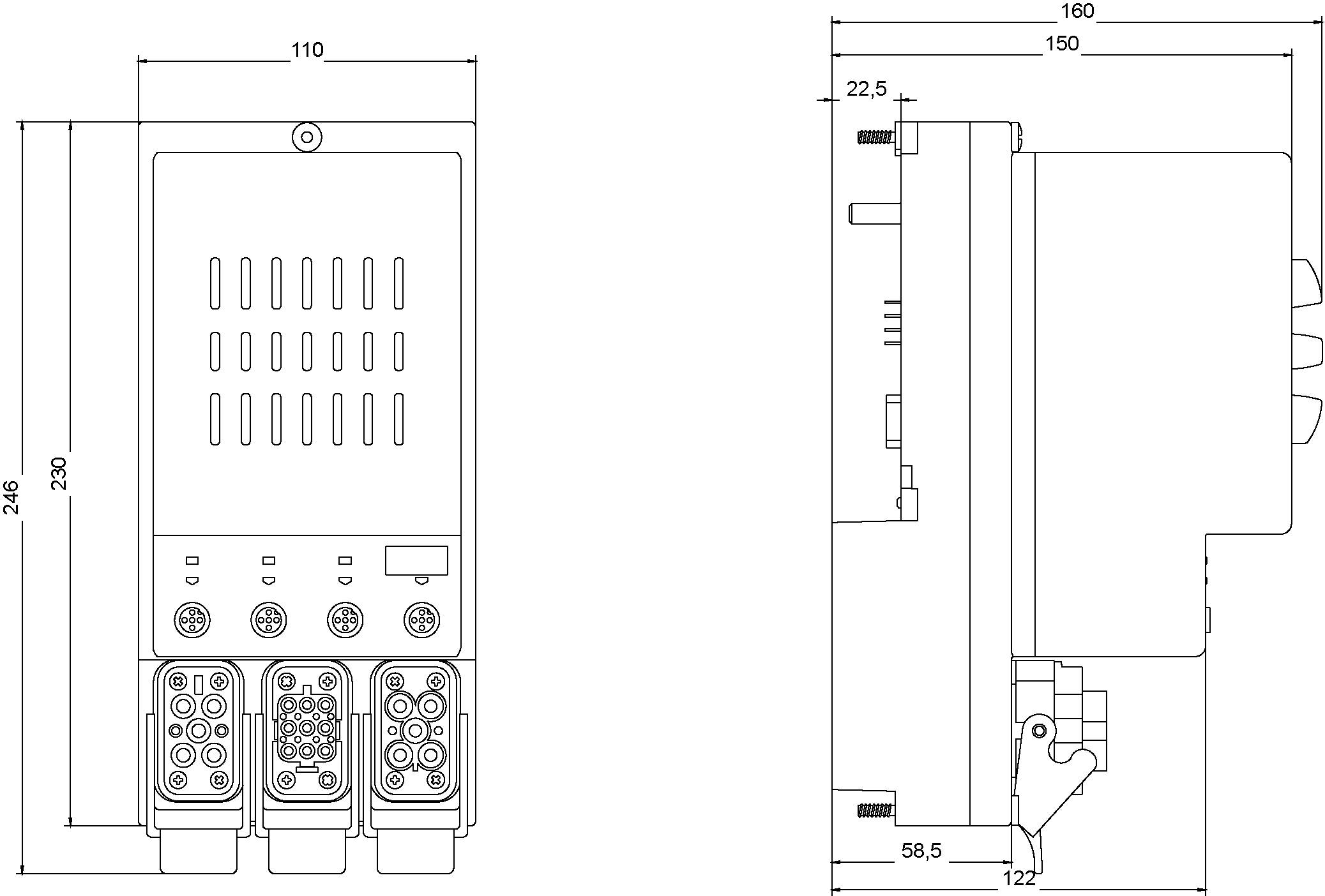 Siemens 3RK1304-5KS70-3AA0 3RK13045KS703AA0 Erweiterungsmodul Motorleistung bei 400V 0.9kW 400V Nennstrom 2A