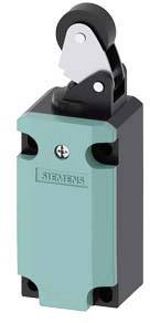 Ein Schalter mit Metallhebel, montiert auf einem türkisfarbenen Gehäuse. Markenname 'Siemens' auf der Vorderseite.