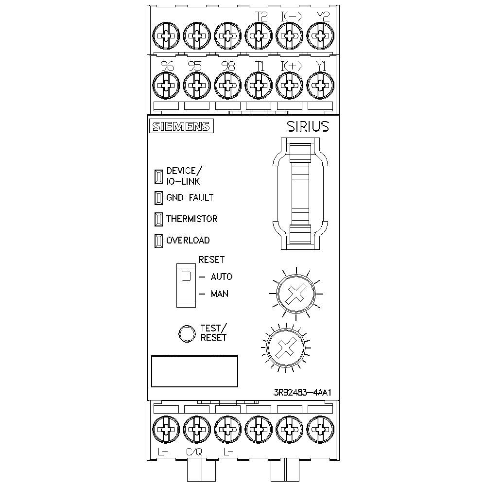 Siemens Auswerteeinheit für Motorvollschutz 1 Schließer, 1 Wechsler 3RB2483-4AA1 1St.