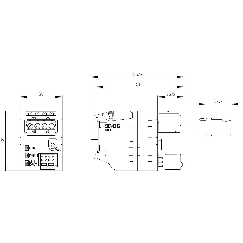 Siemens 3SU14001EC102AA0 3SU1400-1EC10-2AA0 Interface 36.1V IP20 1St.