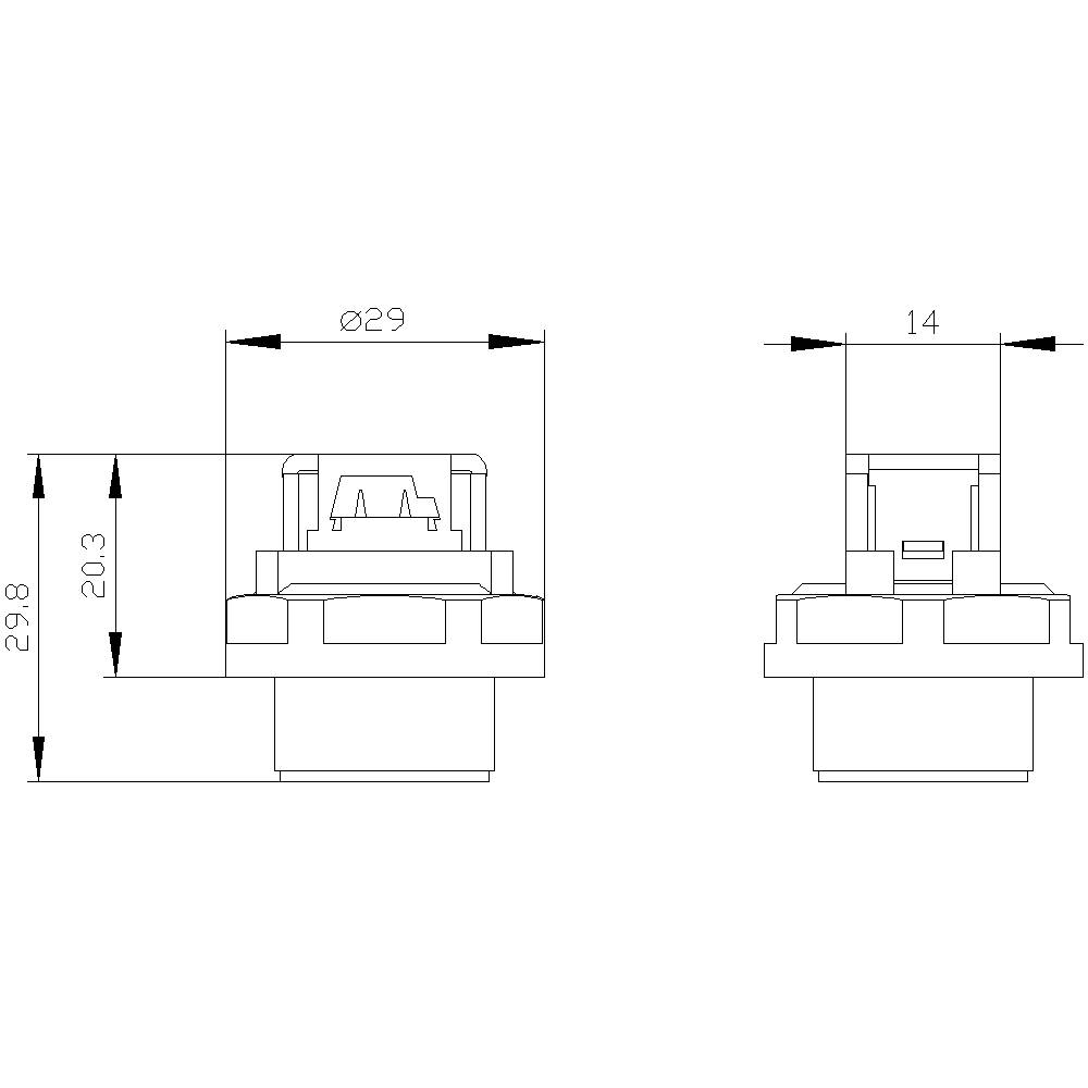 Siemens 3SU19000HX100AA0 3SU1900-0HX10-0AA0 Adapter IP66, IP67, IP69/IP69K 1St.