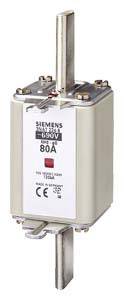 'Siemens Sitor 3NE1 806 80A 690V Hochleistungssicherung' mit roten Indikator und Metallkontakten, geeignet für elektrische Systeme.