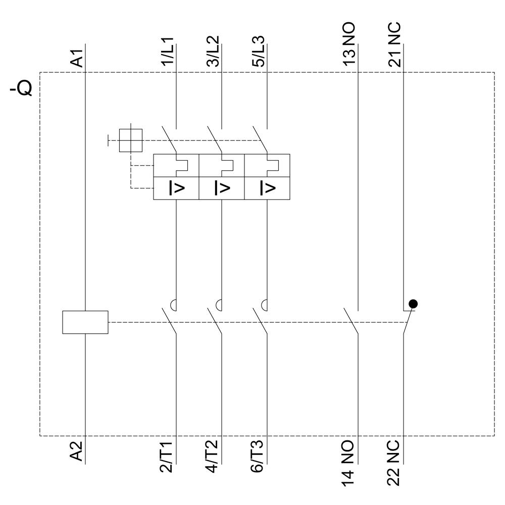 Siemens 3RA2150-4WA36-0AP0 3RA21504WA360AP0 Verbraucherabzweig Motorleistung bei 400V 22kW 690V Nennstrom 50A