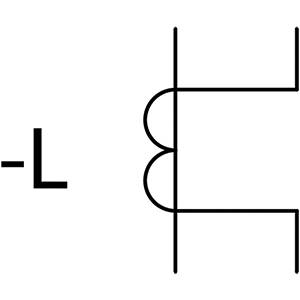 'Schaltsymbol eines Sicherheitsschalters mit Federmechanismus, Rückstellung und Kontaktbrücke. Beschriftung '-L' zeigt Schalterposition.'