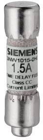 Sicherungseinsatz von Siemens, Modell 3NW1015-0HG00, mit 1,5A Nennstrom, typischerweise für Überstromschutz in elektrischen Installationen.