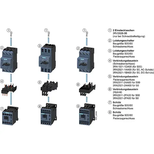 Siemens 3RA2120-4CE27-0BB4 3RA21204CE270BB4 Verbraucherabzweig Motorleistung bei 400V 11kW 690V Nennstrom 22A Siemens 3RA2120-4CE27-0BB4 3RA21204CE270BB4 Verbraucherabzweig Motorleistung bei 400V 11kW 690V Nennstrom 22A