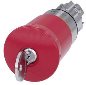 Rotes Sicherheitsschloss mit eingesetztem Schlüssel, geeignet für Industrieanwendungen und Maschinensperrungen.