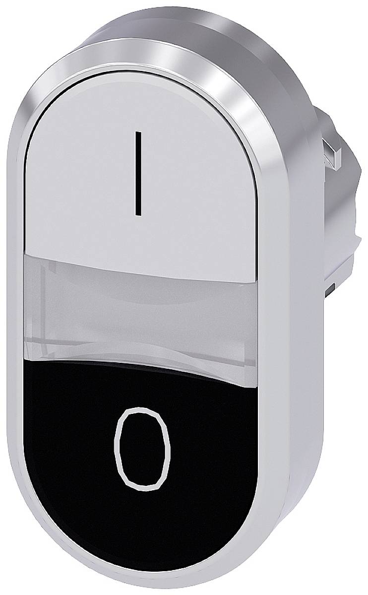 Ein ovaler Kippschalter mit einem 'I' für an und einem 'O' für aus.