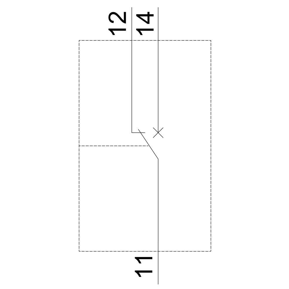 Technische Zeichnung eines Rechtecks mit Maßen 11, 12 und 14. Enthält ein diagonales X im oberen Bereich, symbolisiert eine Trennlinie.