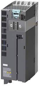 Industriegerät in vertikaler Ausrichtung mit Lüftungsschlitzen und blauen Anschlussklemmen. Es ist für den Einsatz in technischen Umgebungen vorgesehen.