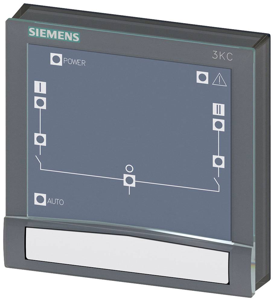 Display eines Siemens 3KC Geräts. Zeigt Symbole für Stromversorgung ('POWER') und Automatikmodus ('AUTO').