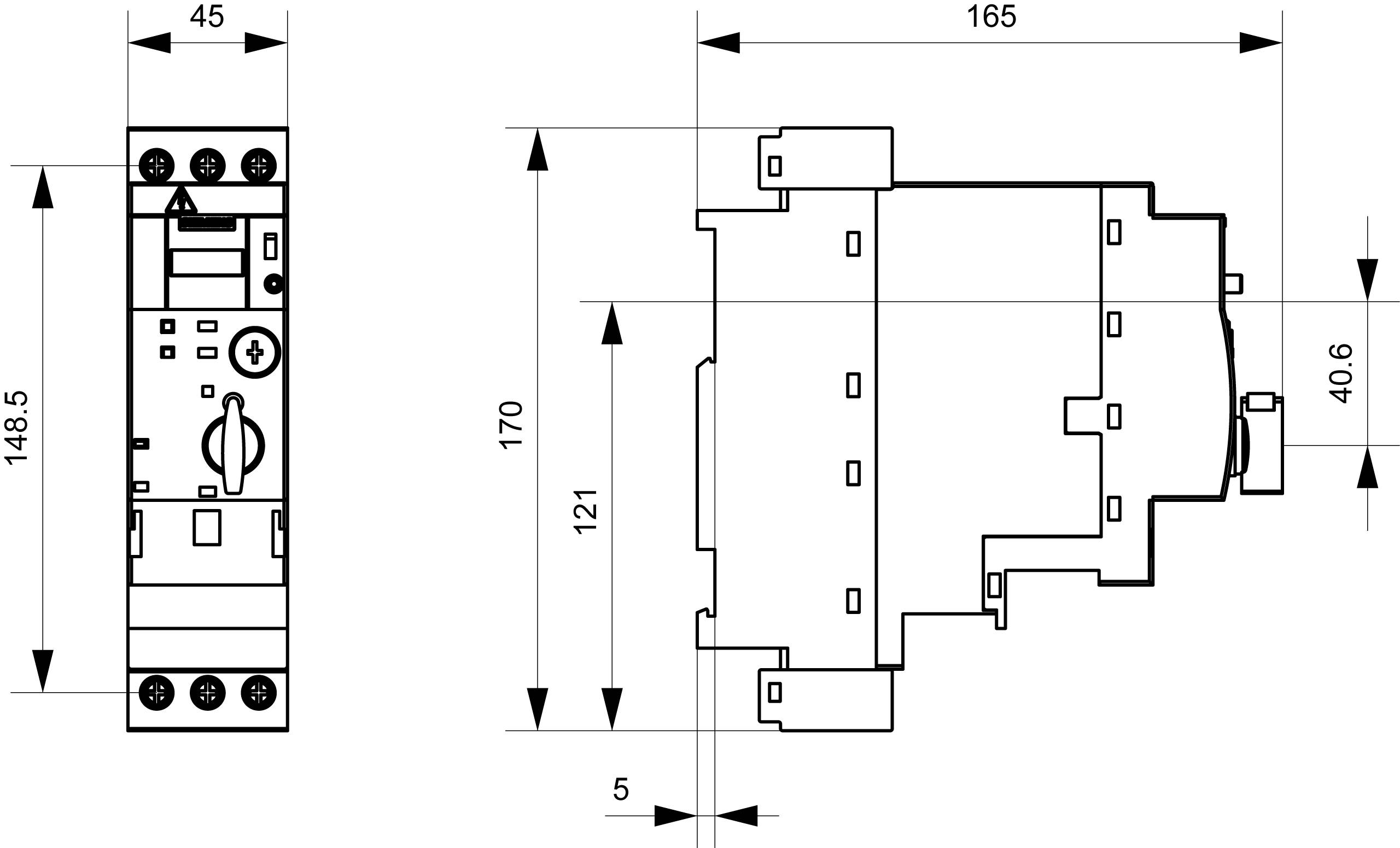 Siemens 3RA6120-1CB34 3RA61201CB34 Direktstarter Motorleistung bei 400V 1.5kW 690V Nennstrom 4A