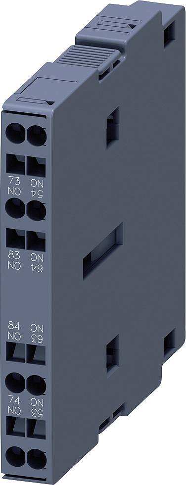 Grau-blaues elektronisches Modul mit mehreren Anschlusspunkten und Beschriftungen 'ON' und 'NO'.
