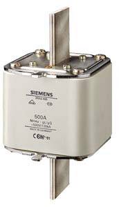 Ein weißer Siemens NH-Sicherungseinsatz mit 500A, Modellnummer 3NE1, zur elektrischen Absicherung, geeignet für industrielle Anwendungen.