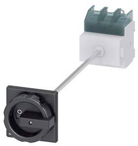 Drehschalter mit schwarzem Griff und grauer Basis mit grünen Abdeckungen, geeignet für industrielle Anwendungen.