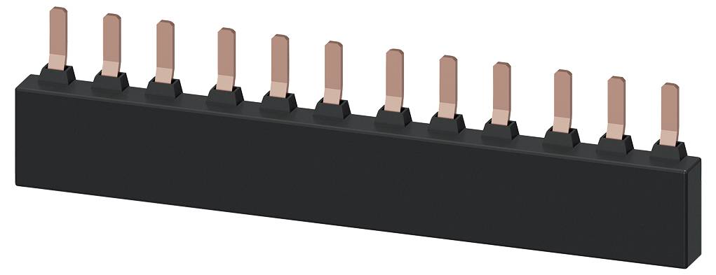 Schwarzer elektronischer Steckverbinder mit 14 Kupferstiften, horizontal platziert, zeigt Stiftanordnung für technische Anwendungen.