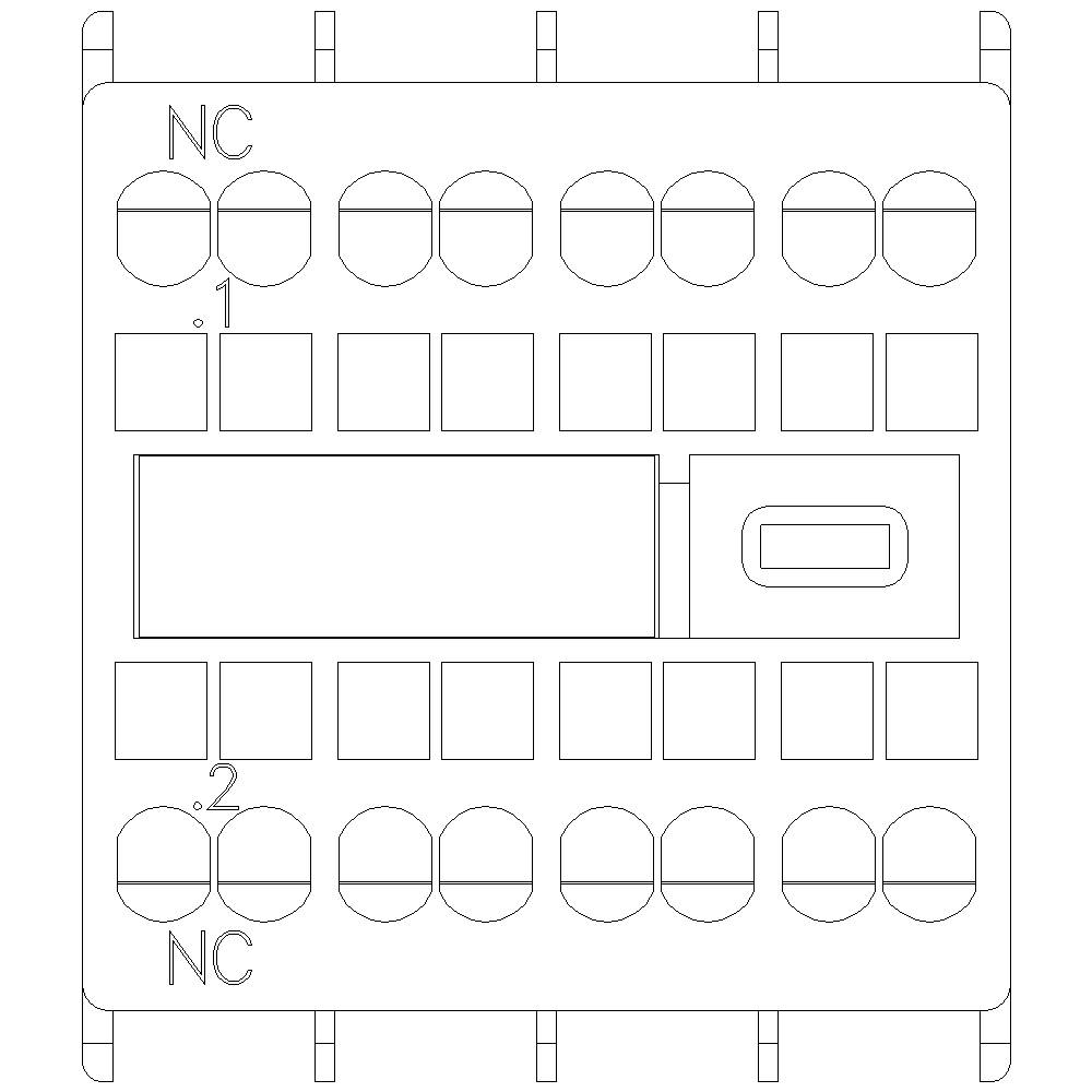 Diagramm einer elektrischen Schaltung mit mehreren Kontakten und Verbindungen. Beschriftet mit 'NC' und '.1' '.2'.