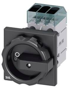 Ein elektrischer Schalter in Nahaufnahme mit einem Drehknopf, der auf die Position 'Aus' zeigt. Dahinter sind drei Steckplätze sichtbar.