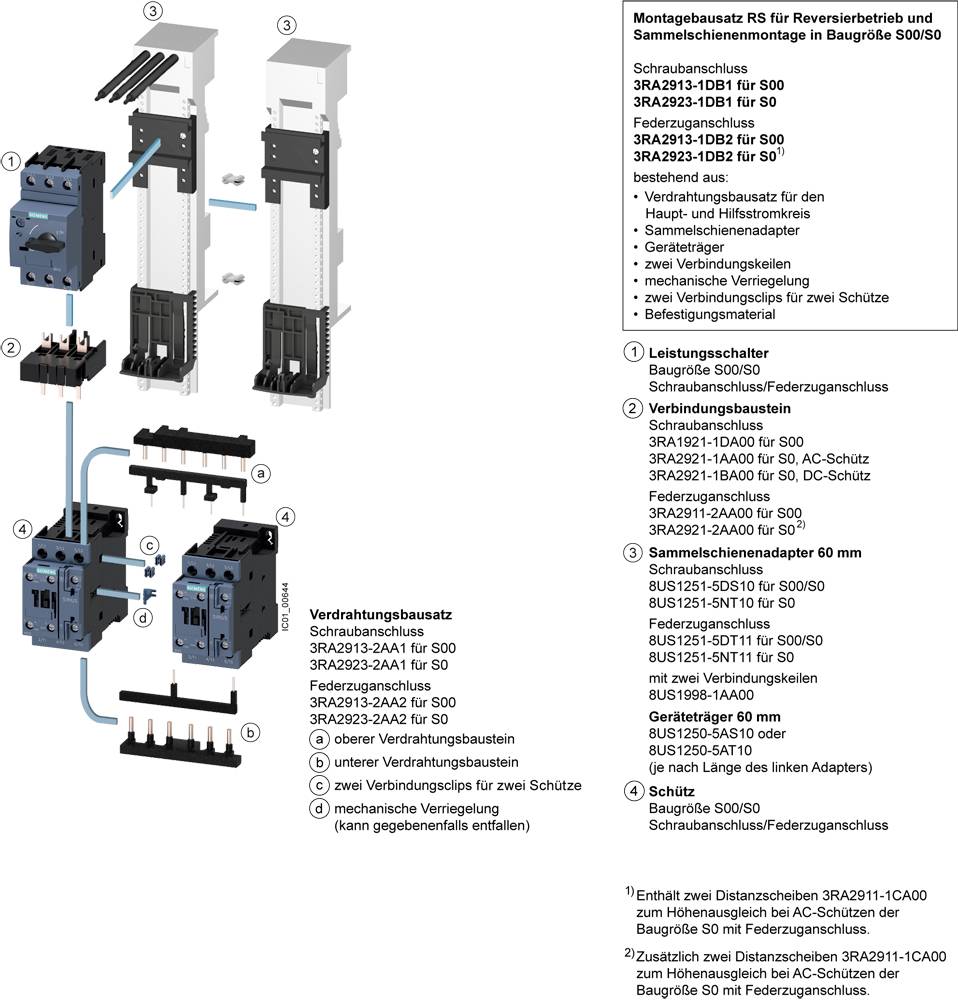 Siemens 3RA2220-1JD24-0BB4 3RA22201JD240BB4 Verbraucherabzweig Motorleistung bei 400V 0.4kW 690V Nennstrom 8.5A