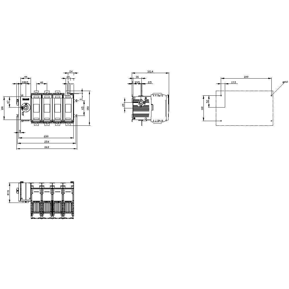Siemens Lasttrennschalter 4polig 160A 690 V/AC 3KF24164LF11