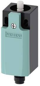 Blau-schwarzer Siemens-Sensor in rechteckiger Form mit runder, weißer Taste oben. Geeignet für industrielle Anwendungen.