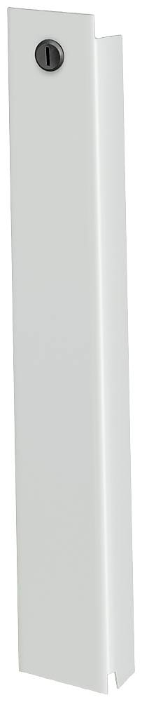 Weißes, vertikales Metallpaneel mit einem Schlüsselloch oben.