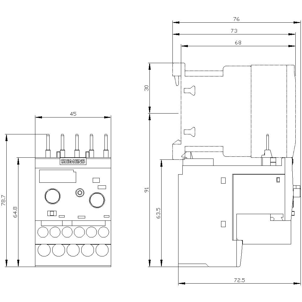 Siemens Überlastrelais 1 Schließer, 1 Öffner 3RB3113-4TB0 1St.