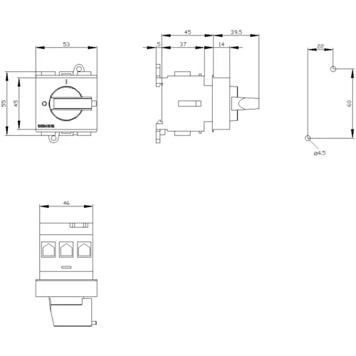 Siemens Lasttrennschalter Schwarz 3polig 16mm² 25A 690 V/AC 3LD21300TK11 Siemens Lasttrennschalter Schwarz 3polig 16mm² 25A 690 V/AC 3LD21300TK11